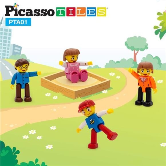 Magnetic 4 Family Action Figures Toddler Toy Magnet Expansion Pack Educational - Picture 2 of 6